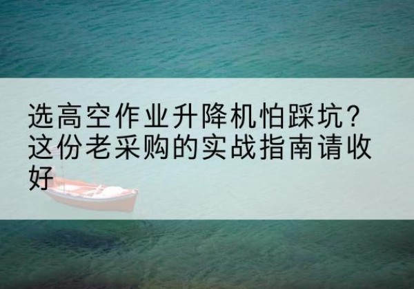 龙江高空作业升降机厂家推荐-选高空作业升降机怕踩坑？这份老采购的实战指南请收好