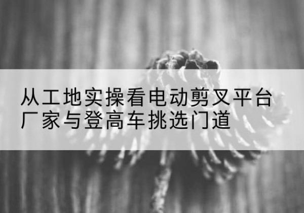 龙江电动剪叉升降平台厂家-从工地实操看电动剪叉平台厂家与登高车挑选门道